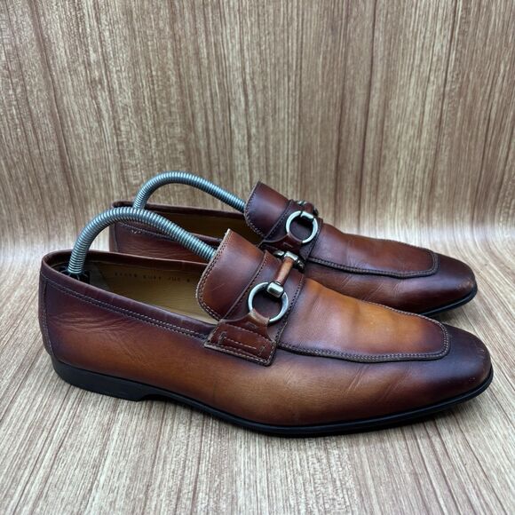 Magnanni Rafa II Horsebit Loafers Cognac Leather Men’s Size 8 Shoes - Picture 1 of 8